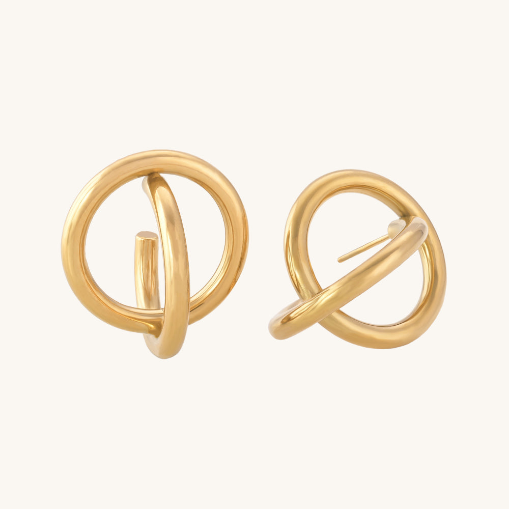 Double Circle Stud Earrings