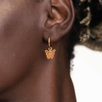 Sylvia Butterfly Hoop Drop Earrings