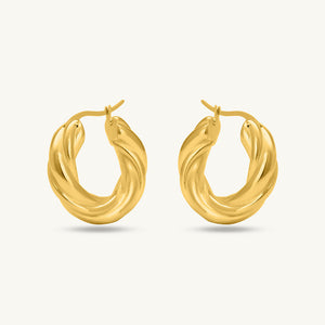Twisted Round Hoop Earrings