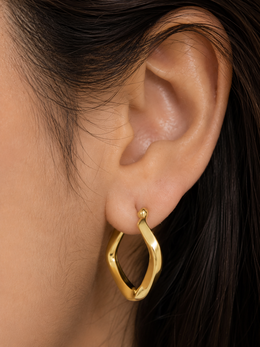 Sculpted Wave Hoops