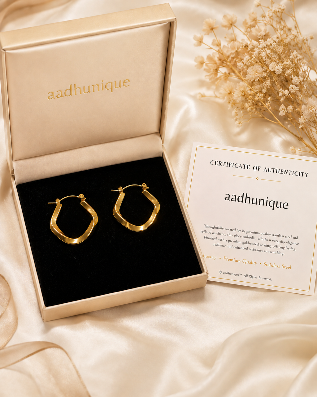 Sculpted Wave Hoops