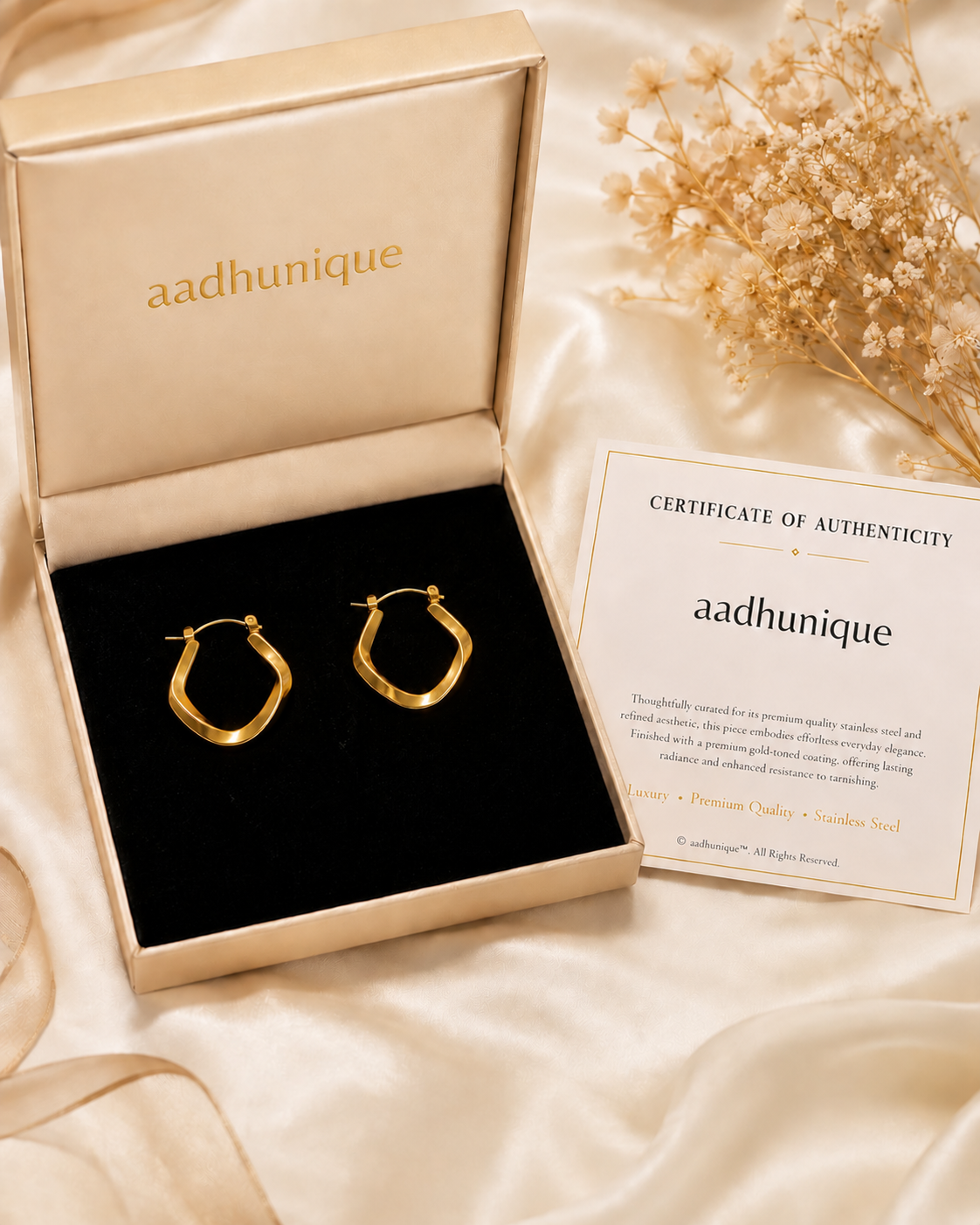 Sculpted Wave Hoops
