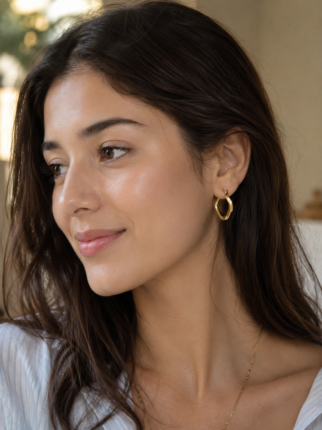 Sculpted Wave Hoops